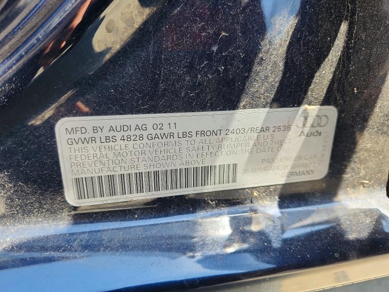 53631156 :رقم المزاد ، WAUMFAFL3BN044682 vin ، 2011 Audi A4 مزاد بيع