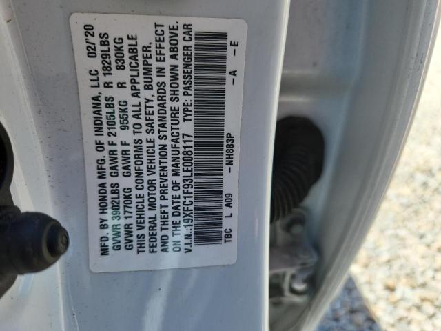 Продажа на аукционе авто 2020 Honda Civic, vin: 19XFC1F93LE008117, номер лота: 53264216