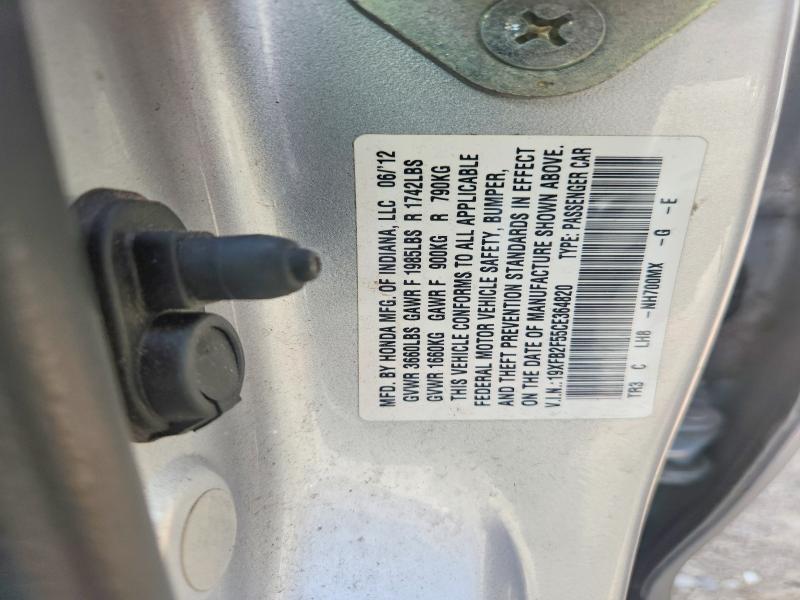 Продаж на аукціоні авто 2012 Honda Civic, vin: 19XFB2F55CE364820, номер лоту: 54443156