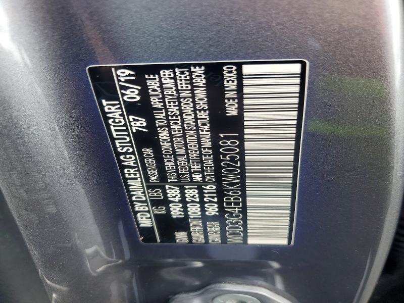 Продажа на аукционе авто 2019 Mercedes-benz A, vin: WDD3G4EB6KW025081, номер лота: 52331666