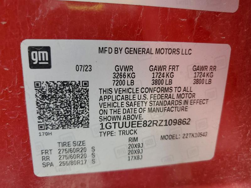 Продаж на аукціоні авто 2024 Gmc Sierra, vin: 1GTUUEE82RZ109862, номер лоту: 53746906