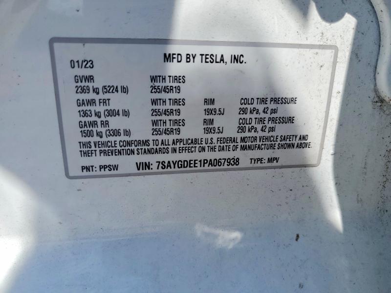 2023 Tesla Model Y მანქანა იყიდება აუქციონზე, vin: 7SAYGDEE1PA067938, აუქციონის ნომერი: 55105706