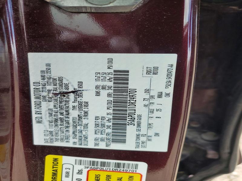 Aukcja sprzedaży 2013 Ford Fusion, vin: 3FA6P0LU1DR249701, numer aukcji: 52773696
