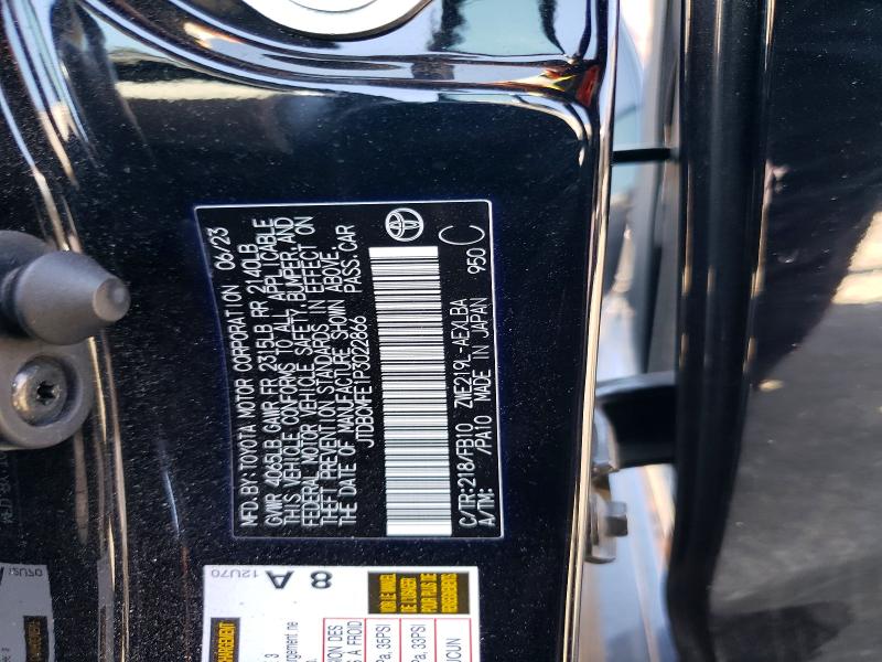 Aukcja sprzedaży 2023 Toyota Corolla Hybrid, vin: JTDBCMFE1P3022866, numer aukcji: 52102776