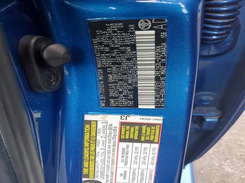 Продажа на аукционе авто 2010 Toyota Corolla, vin: 2T1BU4EE0AC354178, номер лота: 52564996
