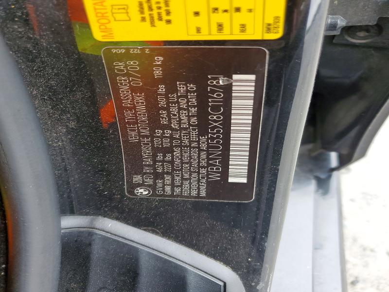 Продаж на аукціоні авто 2008 Bmw 528, vin: WBANU535X8C116781, номер лоту: 55047516