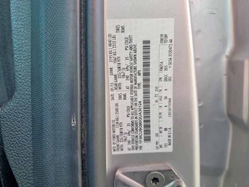 51832486 :رقم المزاد ، 1FMCU9G90GUA30124 vin ، 2016 Ford Escape مزاد بيع