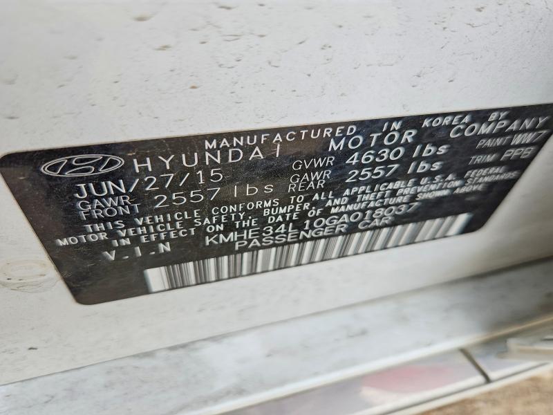 2016 Hyundai Sonata Hybrid მანქანა იყიდება აუქციონზე, vin: KMHE34L10GA018037, აუქციონის ნომერი: 52679966