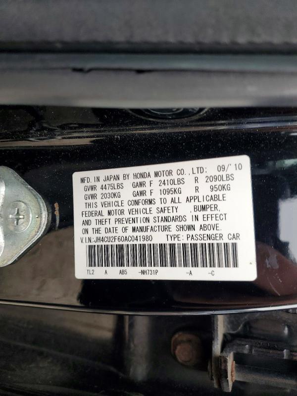 54430876 :رقم المزاد ، JH4CU2F60AC041980 vin ، 2010 Acura Tsx مزاد بيع