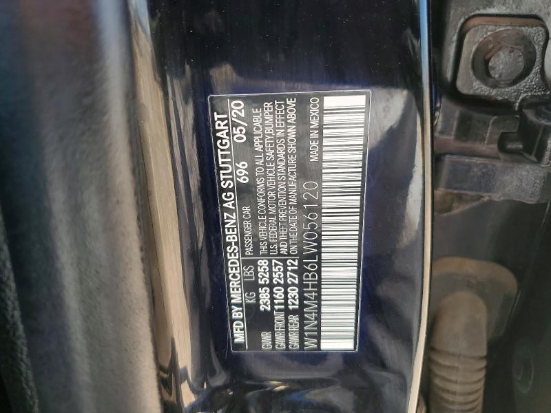 2020 Mercedes-benz Glb მანქანა იყიდება აუქციონზე, vin: W1N4M4HB6LW056120, აუქციონის ნომერი: 53693016