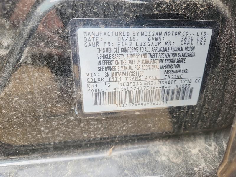 2018 Nissan Sentra მანქანა იყიდება აუქციონზე, vin: 3N1AB7AP4JY321133, აუქციონის ნომერი: 53904236