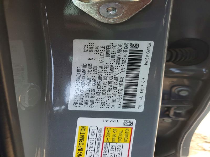 Aukcja sprzedaży 2026 Honda Civic, vin: 2HGFE1E52TH474488, numer aukcji: 53737716
