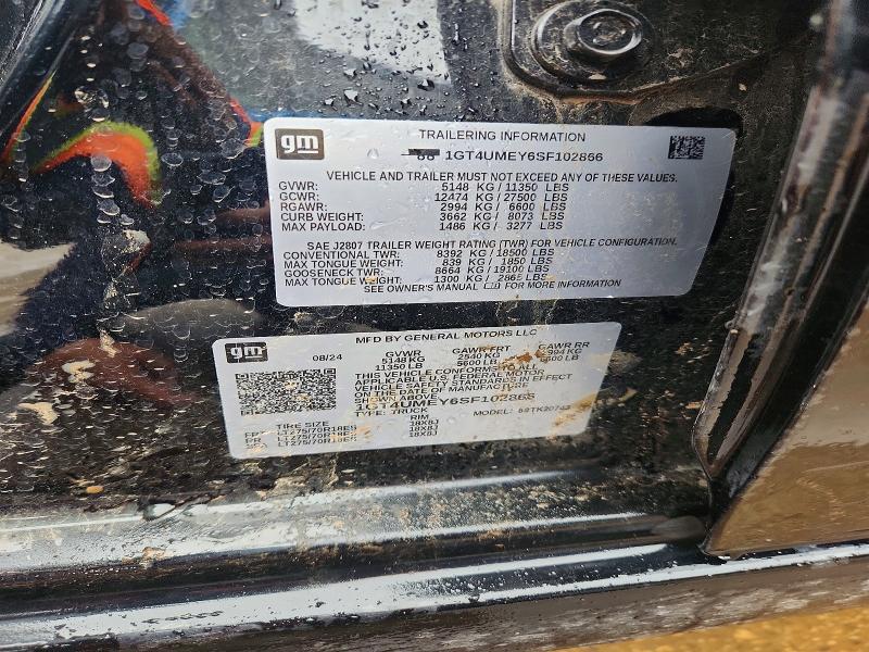 52731096 :رقم المزاد ، 1GT4UMEY6SF102866 vin ، 2025 Gmc Sierra مزاد بيع