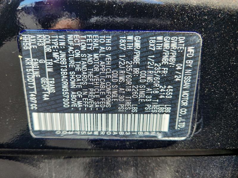 Продаж на аукціоні авто 2024 Nissan Rogue, vin: JN8BT3BA0RW357300, номер лоту: 52100156