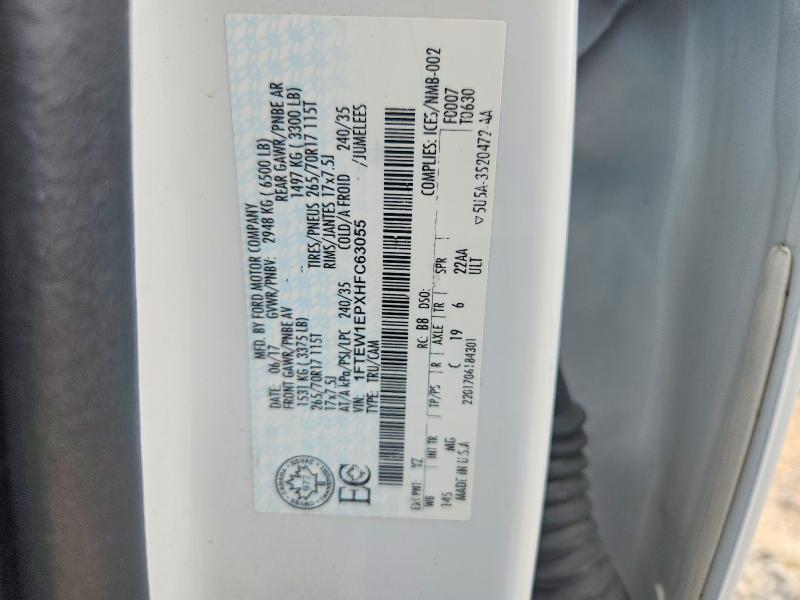 54951626 :رقم المزاد ، 1FTEW1EPXHFC63055 vin ، 2017 Ford F150 مزاد بيع