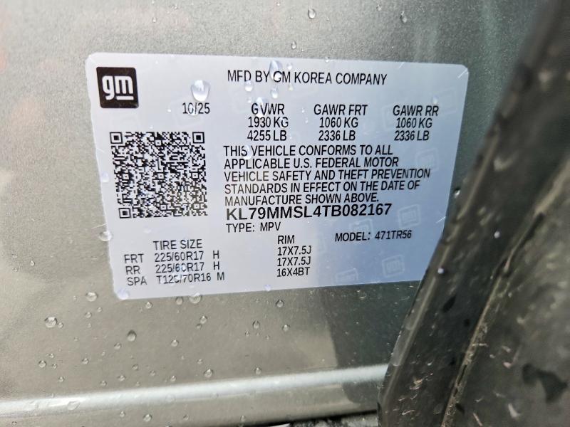 Aukcja sprzedaży 2026 Chevrolet Trailblazer, vin: KL79MMSL4TB082167, numer aukcji: 52666046