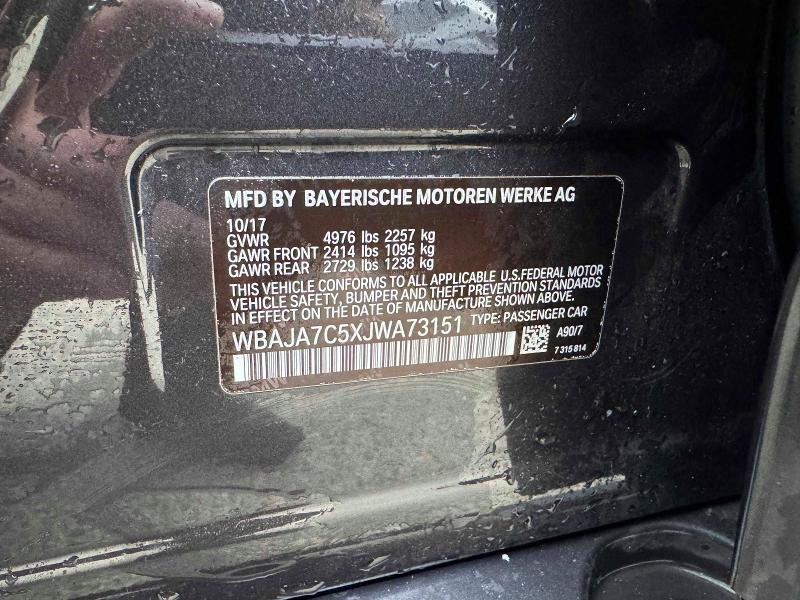 54777906 :رقم المزاد ، WBAJA7C5XJWA73151 vin ، 2018 Bmw 530 مزاد بيع