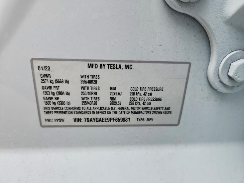 Продаж на аукціоні авто 2023 Tesla Model Y, vin: 7SAYGAEE9PF659881, номер лоту: 54917256