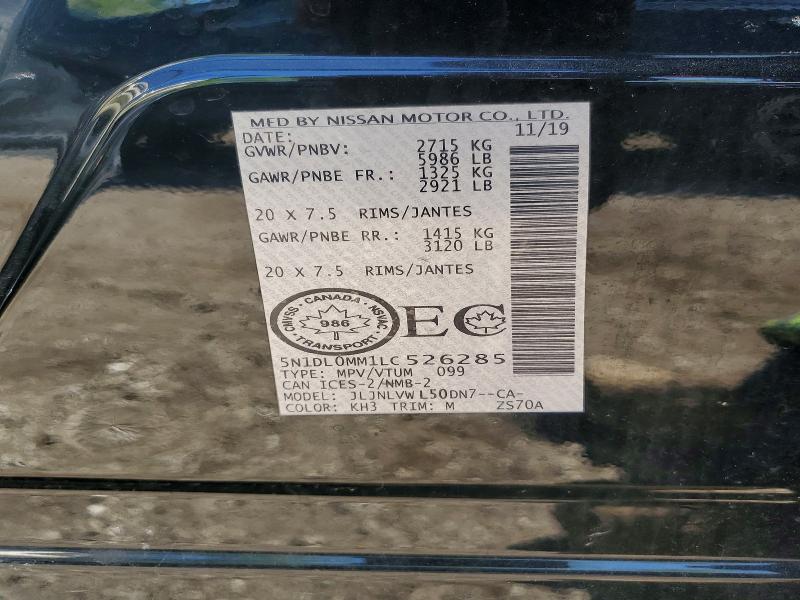 Продажа на аукционе авто 2020 Infiniti Qx60, vin: 5N1DL0MM1LC526285, номер лота: 53370816