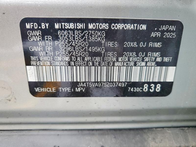 54331956 :رقم المزاد ، JA4T5VA97SZ037497 vin ، 2025 Mitsubishi Outlander مزاد بيع