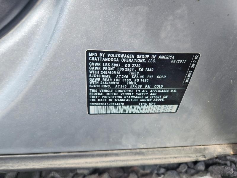 Aukcja sprzedaży 2018 Volkswagen Atlas, vin: 1V2GR2CA1JC524079, numer aukcji: 54700896