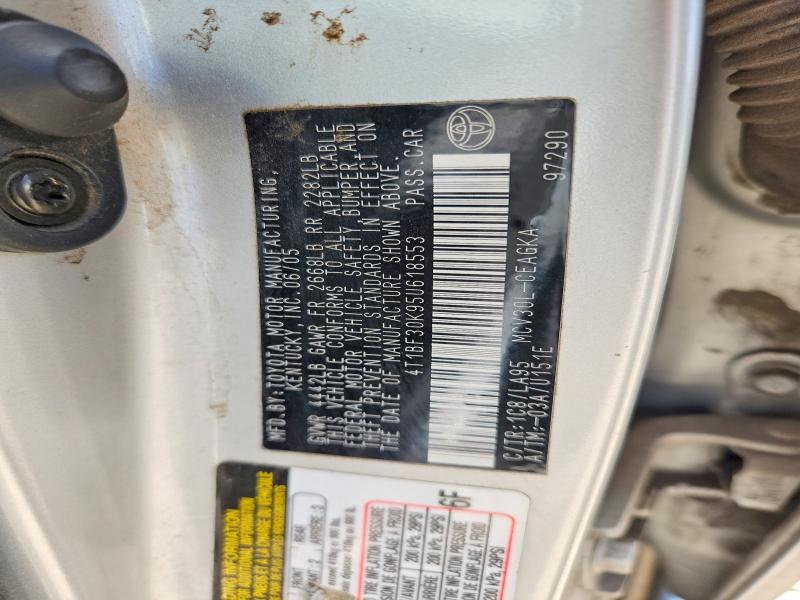 Продаж на аукціоні авто 2005 Toyota Camry, vin: 4T1BF30K95U618553, номер лоту: 53455706