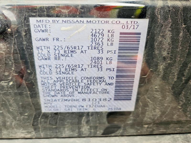Продаж на аукціоні авто 2017 Nissan Rogue, vin: 5N1AT2MV8HC810382, номер лоту: 53152986