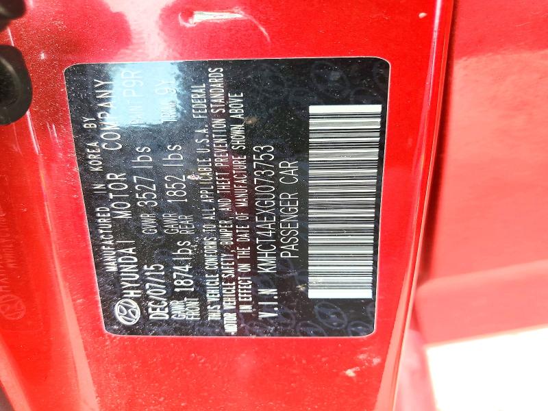 54700826 :رقم المزاد ، KMHCT4AEXGU073753 vin ، 2016 Hyundai Accent مزاد بيع