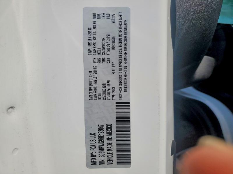53536326 :رقم المزاد ، 3C6MRVJG9RE123047 vin ، 2024 Ram Promaster 3500 مزاد بيع