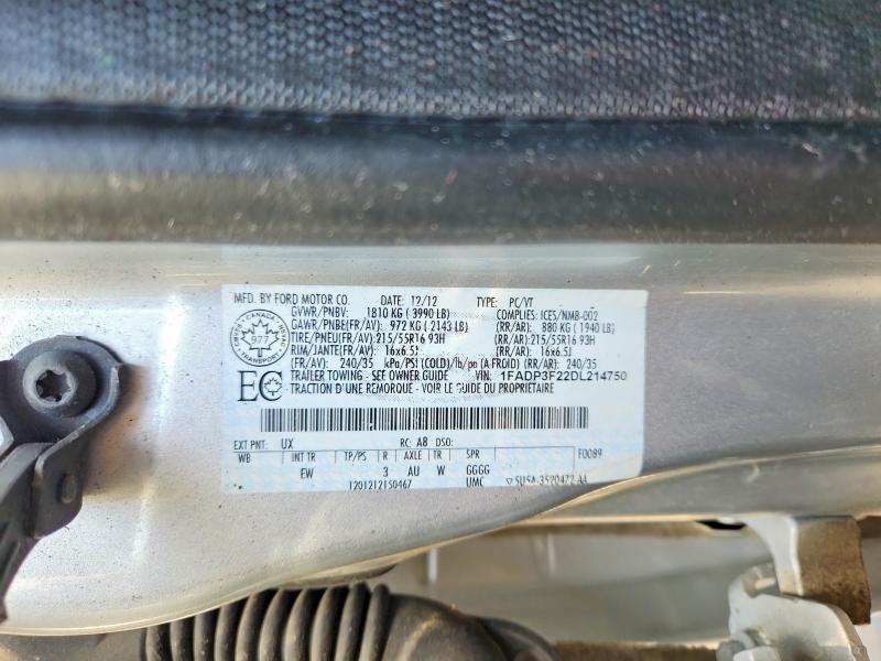 52170466 :رقم المزاد ، 1FADP3F22DL214750 vin ، 2013 Ford Focus مزاد بيع