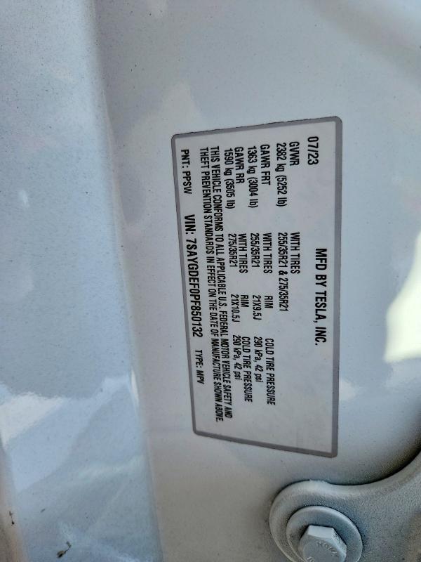 Продажа на аукционе авто 2023 Tesla Model Y, vin: 7SAYGDEF0PF850132, номер лота: 53474626
