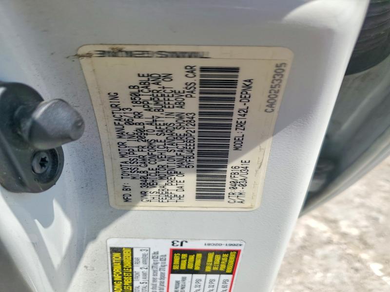 54886636 :رقم المزاد ، 5YFBU4EE6DP212843 vin ، 2013 Toyota Corolla مزاد بيع