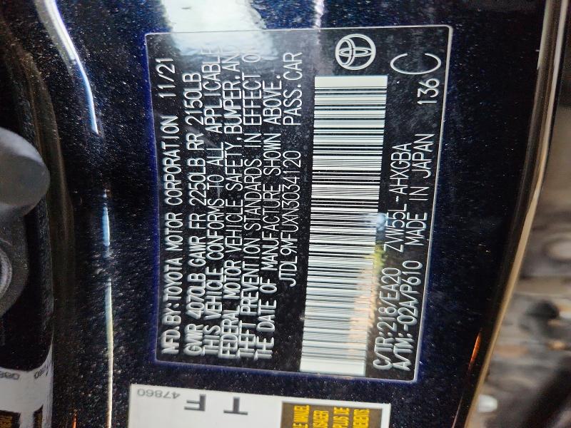 2022 Toyota Prius მანქანა იყიდება აუქციონზე, vin: JTDL9MFUXN3034120, აუქციონის ნომერი: 54821916