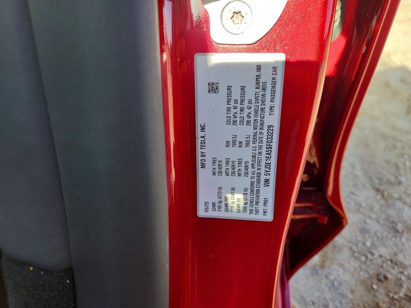 Продаж на аукціоні авто 2025 Tesla Model 3, vin: 5YJ3E1EA5SF033229, номер лоту: 55123916