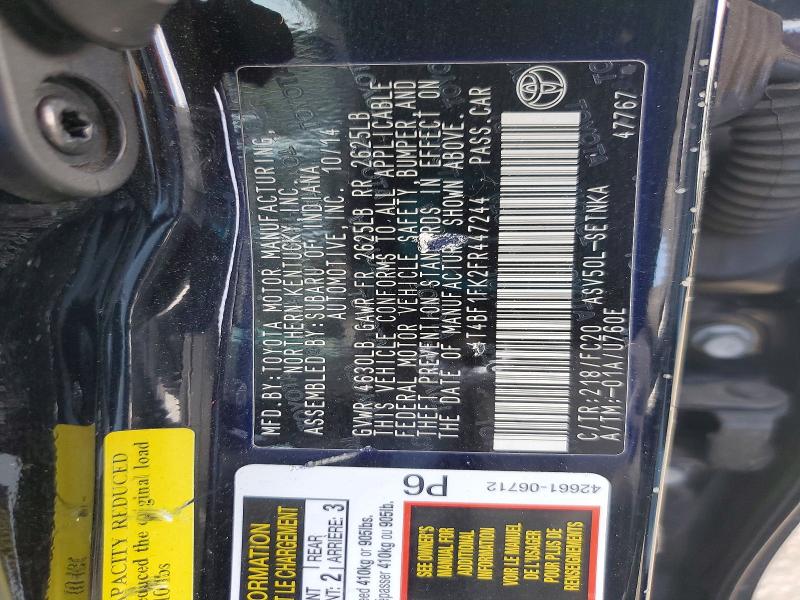 Продаж на аукціоні авто 2015 Toyota Camry, vin: 4T4BF1FK2FR447244, номер лоту: 52025916