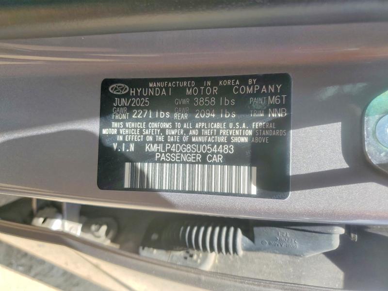 2025 Hyundai Elantra მანქანა იყიდება აუქციონზე, vin: KMHLP4DG8SU054483, აუქციონის ნომერი: 53820906
