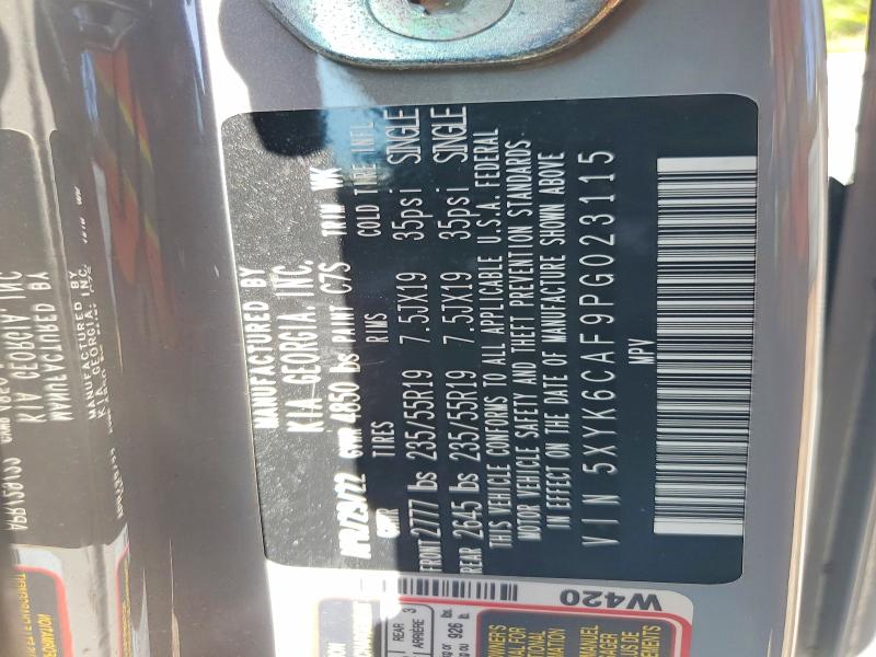 2023 Kia Sportage მანქანა იყიდება აუქციონზე, vin: 5XYK6CAF9PG023115, აუქციონის ნომერი: 53692756