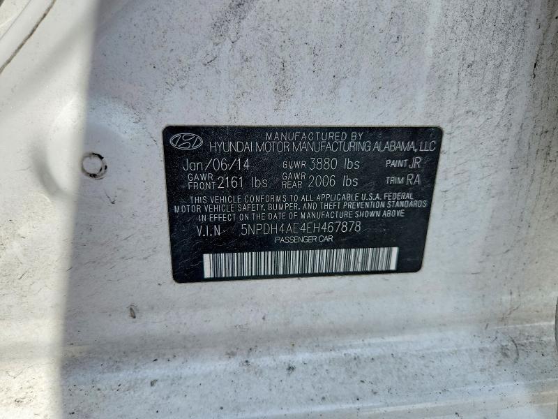 55011516 :رقم المزاد ، 5NPDH4AE4EH467878 vin ، 2014 Hyundai Elantra مزاد بيع