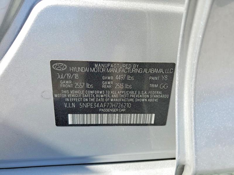 Продаж на аукціоні авто 2018 Hyundai Sonata, vin: 5NPE34AF7JH726210, номер лоту: 55112456
