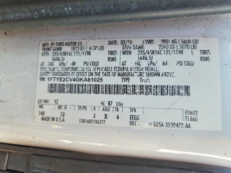 Продажа на аукционе авто 2016 Ford Transit T, vin: 1FTYE2CV4GKA81025, номер лота: 55382666