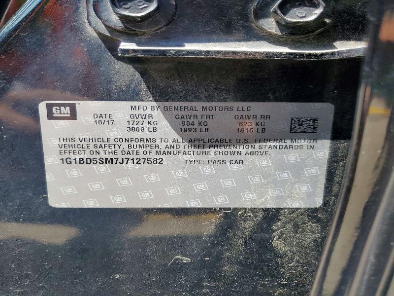 Продаж на аукціоні авто 2018 Chevrolet Cruze, vin: 1G1BD5SM7J7127582, номер лоту: 52177436