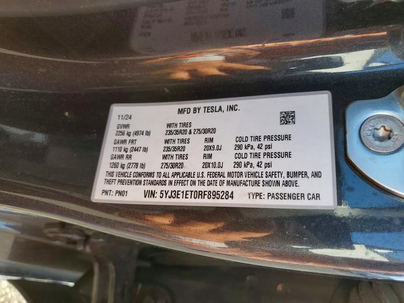 Продажа на аукционе авто 2024 Tesla Model 3, vin: 5YJ3E1ET0RF895284, номер лота: 52506036