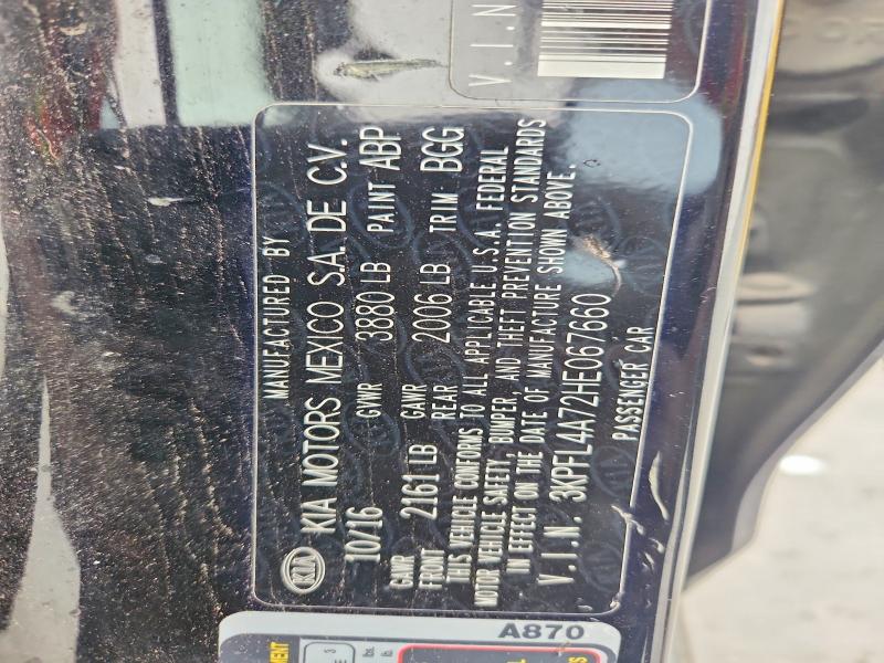 2017 Kia Forte მანქანა იყიდება აუქციონზე, vin: 3KPFL4A72HE067660, აუქციონის ნომერი: 54477766