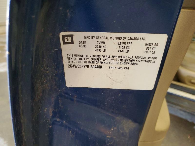 Auction sale of the 2005 Buick Lacrosse, vin: 2G4WC532751304400, lot number: 53934296