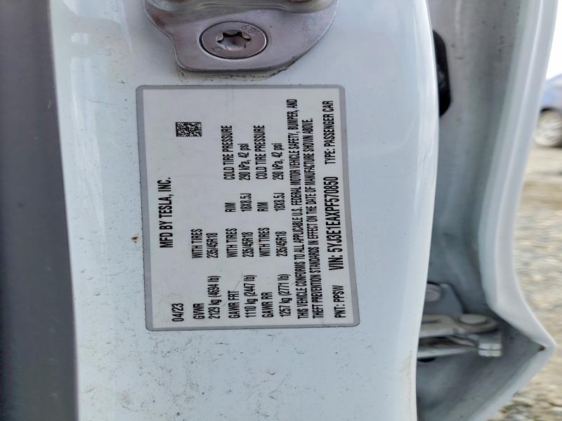 52937056 :رقم المزاد ، 5YJ3E1EAXPF570850 vin ، 2023 Tesla Model 3 مزاد بيع