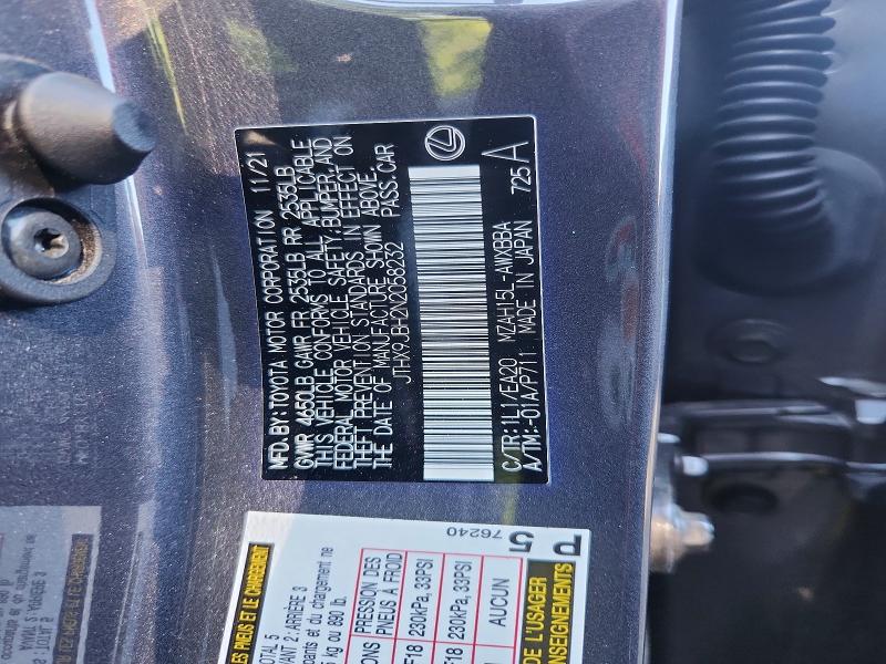 53358236 :رقم المزاد ، JTHX9JBH2N2058232 vin ، 2022 Lexus Ux 250h مزاد بيع