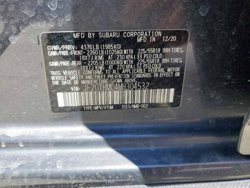 Продаж на аукціоні авто 2021 Subaru Crosstrek, vin: JF2GTHMC4MH304532, номер лоту: 54394406