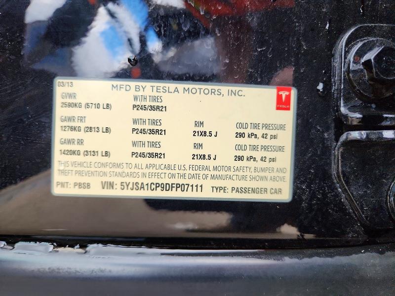 53716336 :رقم المزاد ، 5YJSA1CP9DFP07111 vin ، 2013 Tesla Model S مزاد بيع