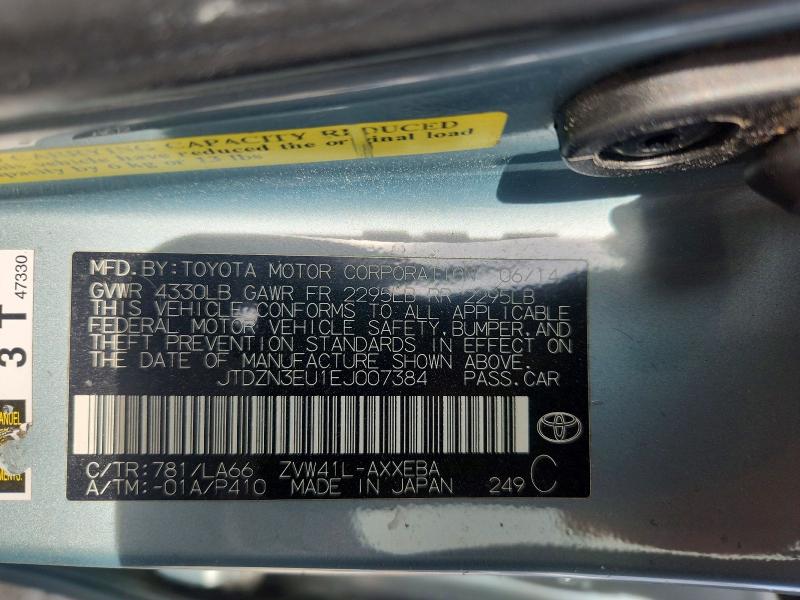 Aukcja sprzedaży 2014 Toyota Prius V, vin: JTDZN3EU1EJ007384, numer aukcji: 53119776