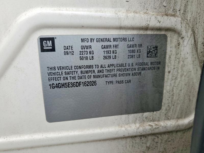 54408166 :رقم المزاد ، 1G4GH5E36DF162026 vin ، 2013 Buick Lacrosse مزاد بيع
